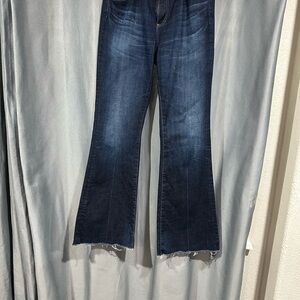 AG Adriano Goldschmied Dark Blue Farrah Boot High Rise Fit Flare Jeans
